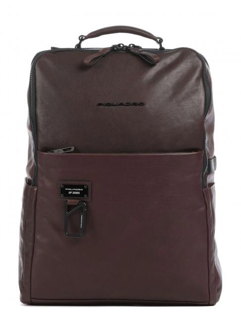 PIQUADRO HARPER Leather backpack for 15.6" laptop MORO - Laptop backpacks