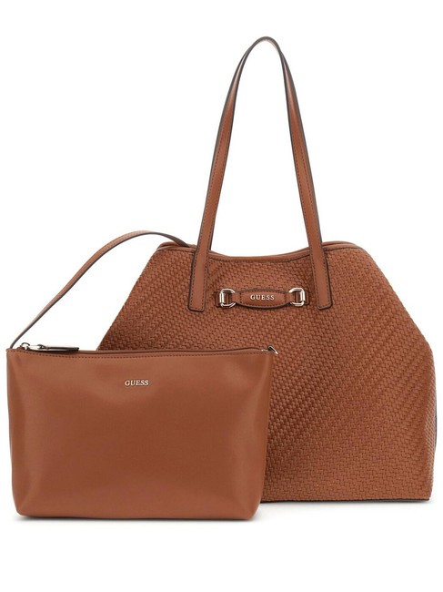GUESS VIKKY II Shoulder Tote Bag COGNAC - Women’s Bags