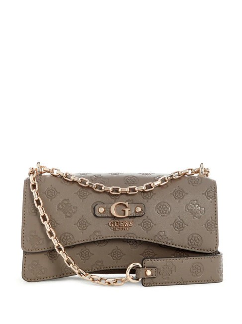GUESS GERTY Convertible flap bag dark taupe - Women’s Bags