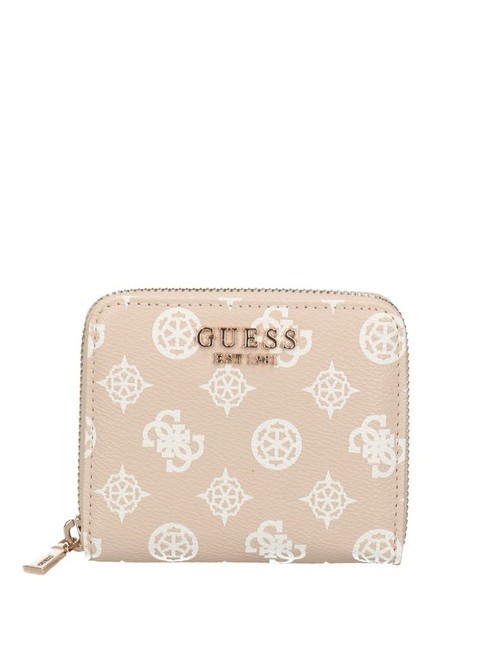 GUESS LAUREL Peony Mini Zip Around Wallet sand logo - Women’s Wallets