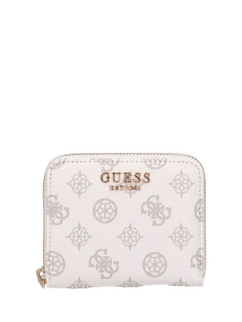 GUESS LAUREL Peony Mini Zip Around Wallet white logo - Women’s Wallets