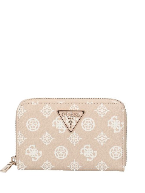 GUESS LAUREL Peony Medium zip around wallet sand logo - Women’s Wallets