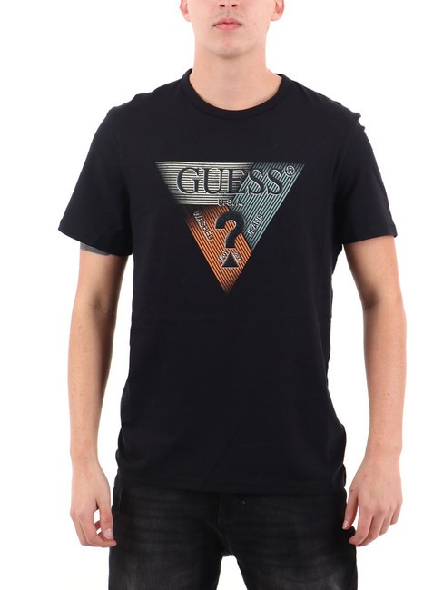 GUESS SS CN TRIANGLE Short-sleeved T-shirt jetbla - T-shirt