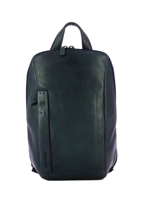 PIQUADRO P15 PLUS Leather 14" Laptop Backpack blue - Laptop backpacks