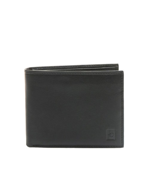 ROCCOBAROCCO PLAIN Leather wallet with flap and coin purse black - Men’s Wallets