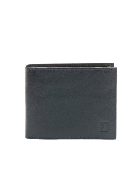 ROCCOBAROCCO PLAIN Leather wallet with flap and coin purse blue - Men’s Wallets
