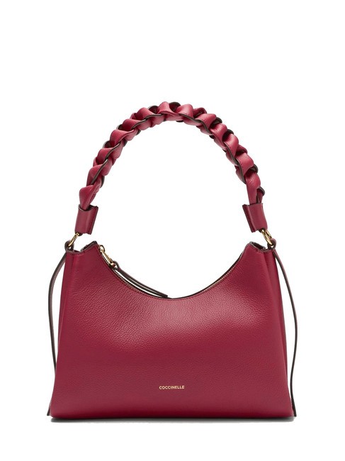 COCCINELLE BOHEME GRANA DOUBLE Medium leather bag sangria/skin - Women’s Bags