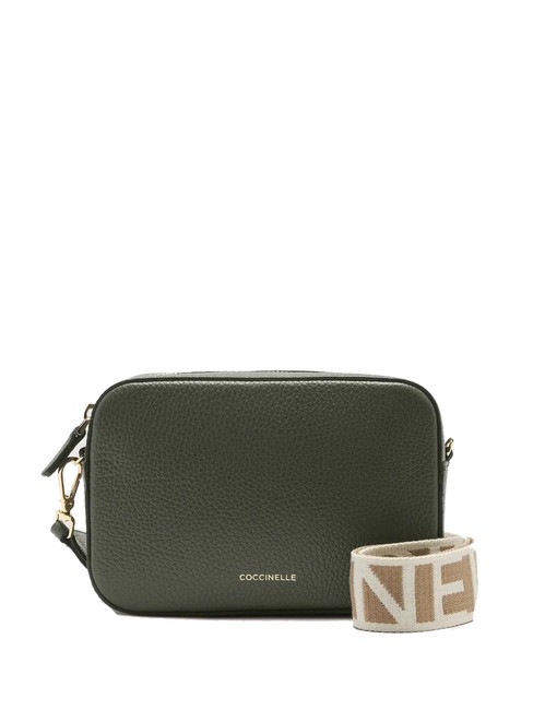 COCCINELLE TEBE Shoulder bag in textured leather seaweed - Women’s Bags