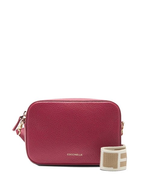 COCCINELLE TEBE Shoulder bag in textured leather sangria - Women’s Bags