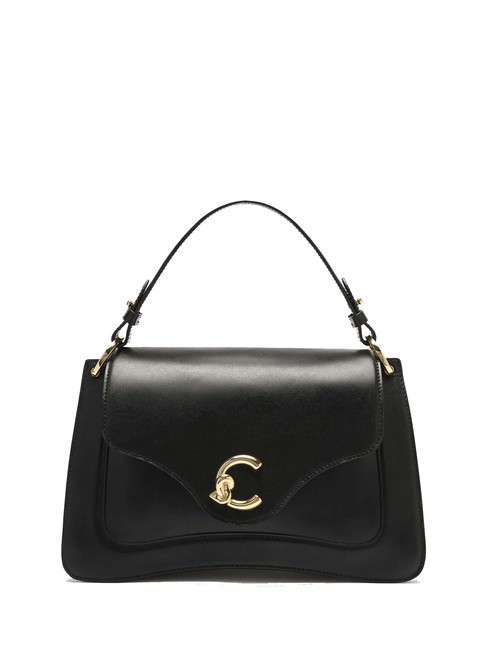 COCCINELLE C-ME CALF COCKER Leather briefcase bag with shoulder strap Black - Women’s Bags