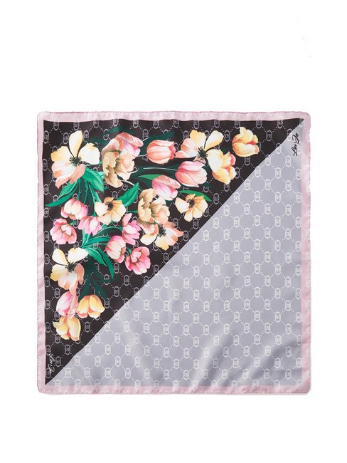 LIUJO FLOWER CORNER Scarf BLACK - Scarves