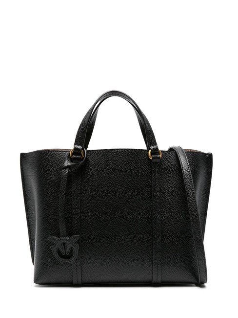 PINKO CARRIE Tumbled leather shopper bag black-antique gold - Women’s Bags
