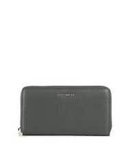 COCCINELLE METALLIC SOFT Textured leather zip wallet - Women&rsquo;s Wallets