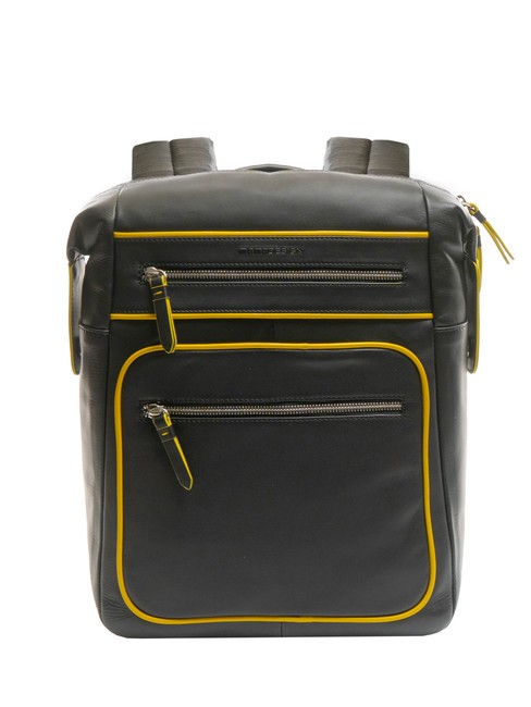 MOMO DESIGN BICOLOR Leather backpack for 15.6" laptop black - Laptop backpacks