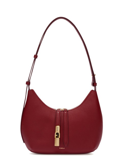 FURLA GOCCIA Hammered leather shoulder bag CHERRY d - Women’s Bags