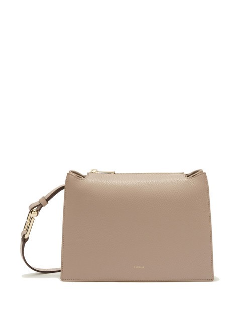FURLA NUVOLA  Shoulder bag, in leather gray stucco - Women’s Bags