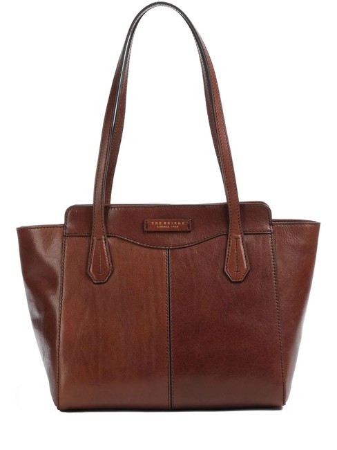 THE BRIDGE GLORIA  Leather Shopping Bag BROWN - Women’s Bags