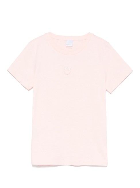 PINKO BUSSOLOTTO Logo T-shirt pale pink-brown - T-shirt