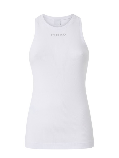 PINKO DISTINTO Ribbed tank top brilliant white - T-shirt