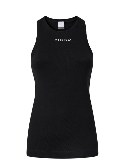 PINKO DISTINTO Ribbed tank top black limousine - T-shirt