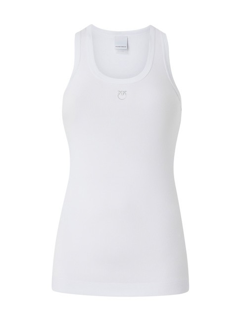 PINKO CALCOLATORE Ribbed tank top brilliant white - T-shirt