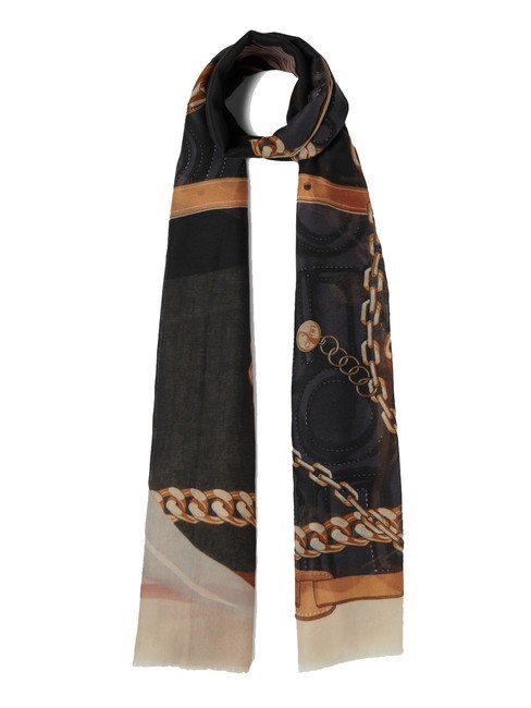 LIUJO METALWARE Printed scarf BLACK - Scarves