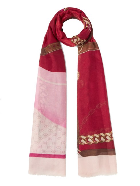 LIUJO METALWARE Printed scarf Pompeian red - Scarves