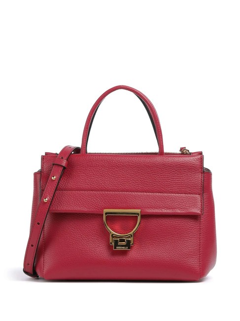 COCCINELLE ARLETTIS Hammered leather handbag sangria - Women’s Bags