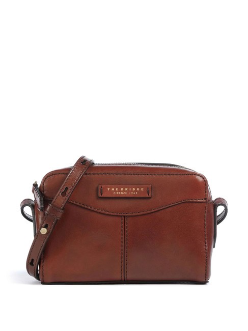 THE BRIDGE GLORIA Mini Camera Case Leather Bag BROWN - Women’s Bags
