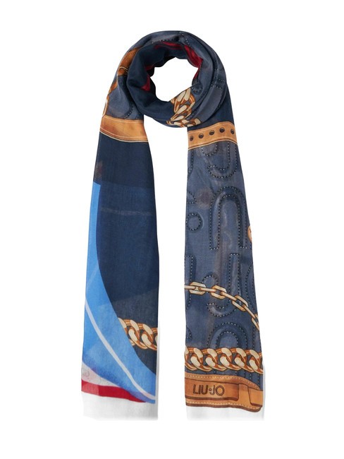 LIUJO METALWARE Printed scarf sapphire blue - Scarves