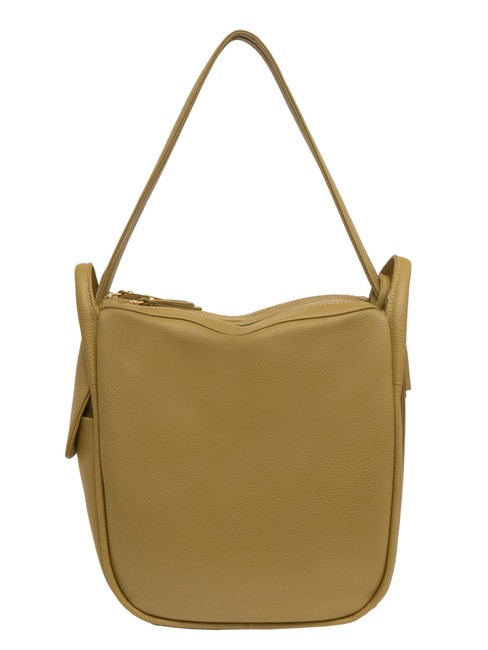 LESAC TRIO  Hammered leather satchel backpack mustard - Women’s Bags