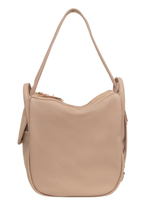 LESAC TRIO  Hammered leather satchel backpack rose - Women’s Bags