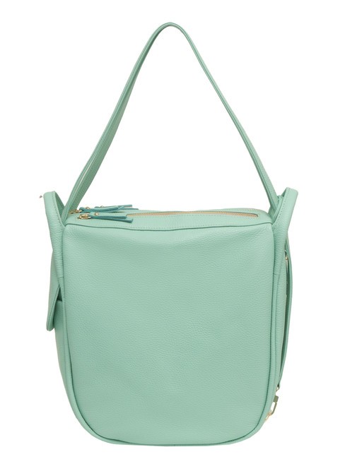 LESAC TRIO  Hammered leather satchel backpack light aqua green - Women’s Bags