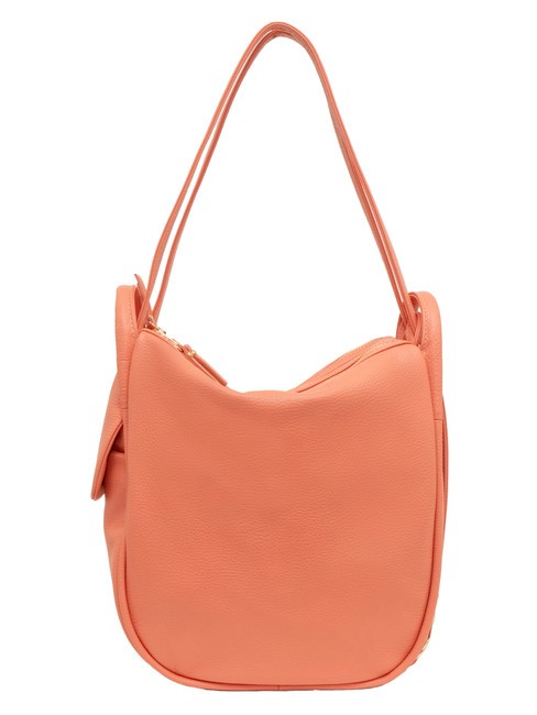 LESAC TRIO  Hammered leather satchel backpack salmon - Women’s Bags