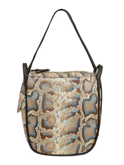LESAC TRIO Python leather satchel backpack gray python - Women’s Bags