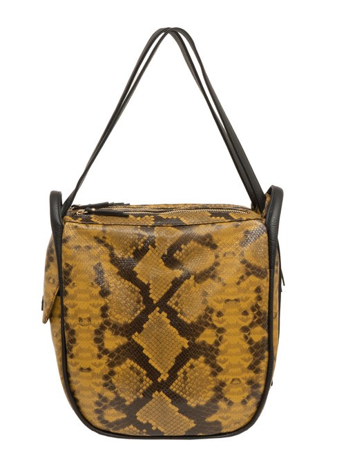 LESAC TRIO Python leather satchel backpack brown python - Women’s Bags