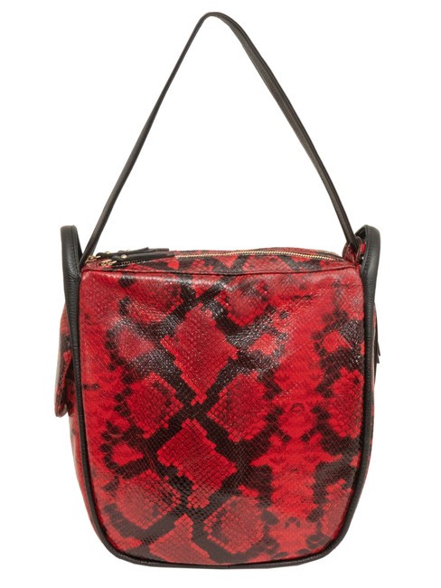 LESAC TRIO Python leather satchel backpack red python - Women’s Bags