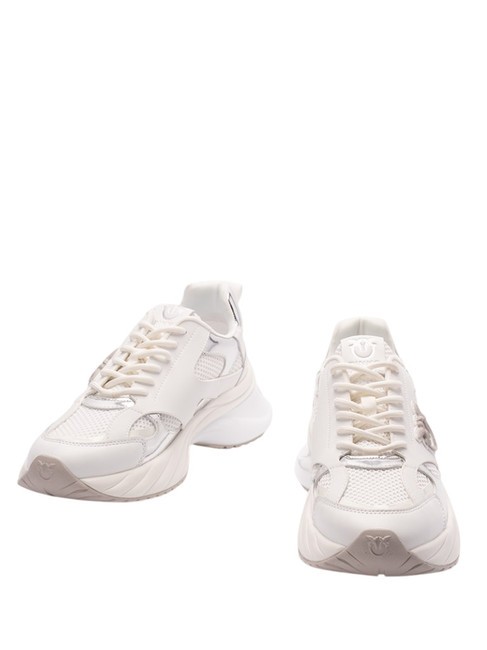 PINKO ARIEL Sneakers with mirror details white/silver - Women’s shoes