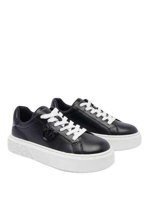 PINKO YOKO Leather platform sneakers black limousine - Women’s shoes