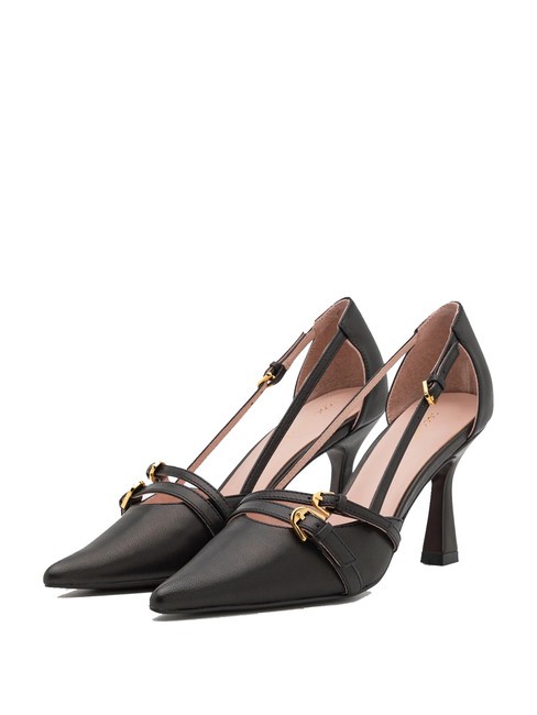 COCCINELLE FERNANDA Leather décolleté with straps Black - Women’s shoes