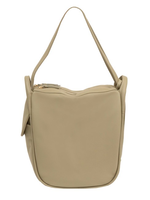 LESAC TRIO  Hammered leather satchel backpack turtledove - Women’s Bags