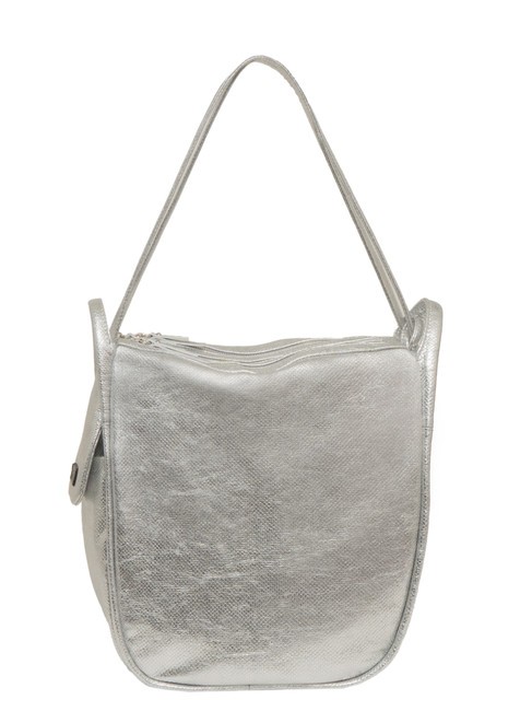LESAC TRIO Metallic leather satchel backpack silver - Women’s Bags