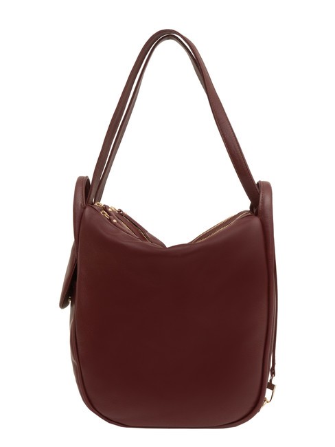 LESAC TRIO Nappa leather satchel backpack dark burgundy - Women’s Bags