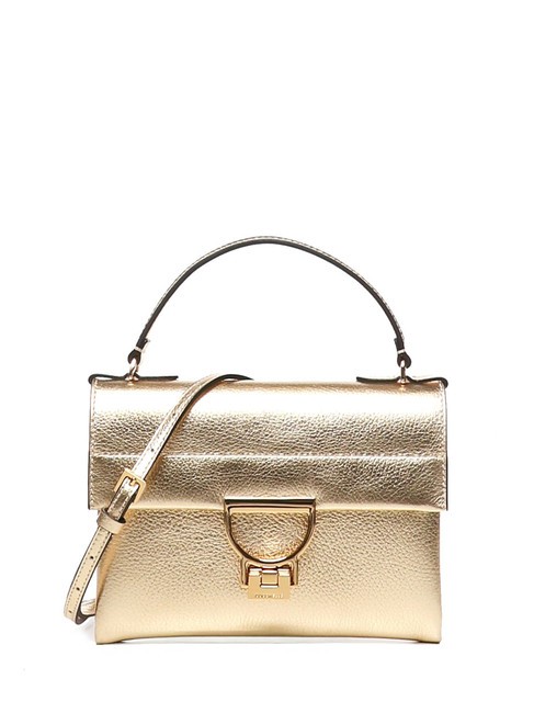 COCCINELLE ARLETTIS Textured leather mini bag golden - Women’s Bags