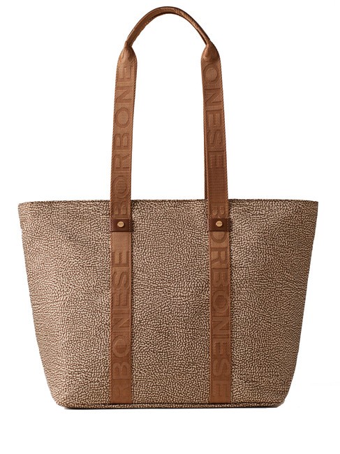 BORBONESE SHOPPER MEDIUM ECO LINE Shopping Bag Beiger sea - Women’s Bags