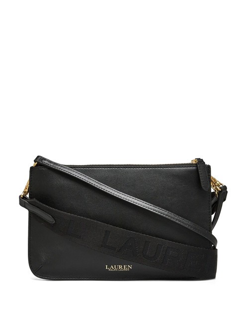 RALPH LAUREN LANDYN Leather bag with double shoulder strap BLACK - Women’s Bags