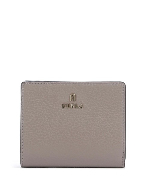 FURLA CAMELIA Compact calf leather wallet gray stucco - Women’s Wallets