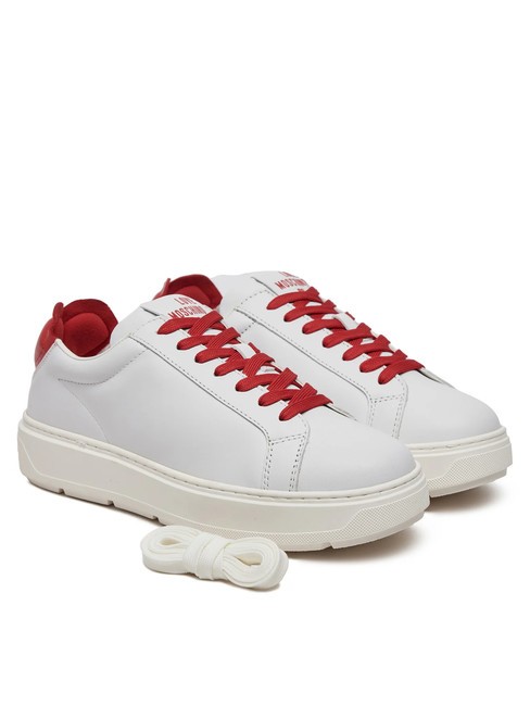 LOVE MOSCHINO BOLD 40 Leather sneakers White Red - Women’s shoes