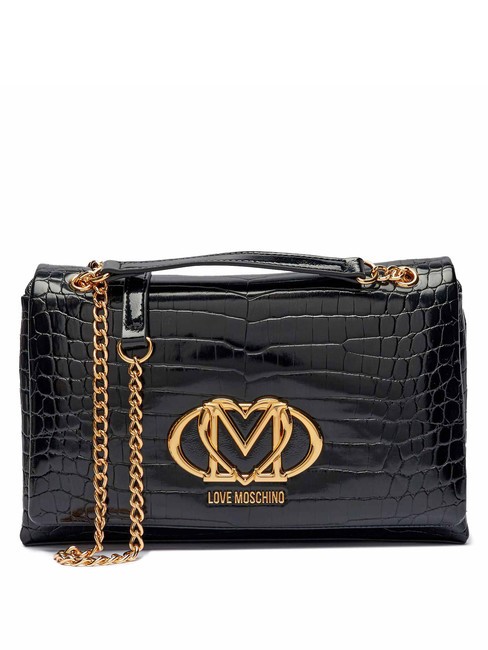 LOVE MOSCHINO CROCO Convertible Shoulder bag / crossbody bag black crocus - Women’s Bags