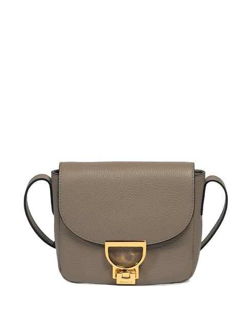 COCCINELLE ARLETTIS Mini hammered leather bag warm taupe - Women’s Bags